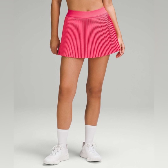 lululemon athletica Dresses & Skirts - Lululemon Varsity High-Rise Pleated Tennis Skirt Glaze Pink Size 8